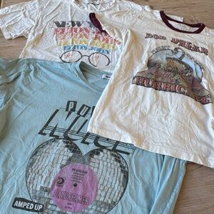 Set of 3 - Free People Daydreamer Graphic Band Tees - size M
